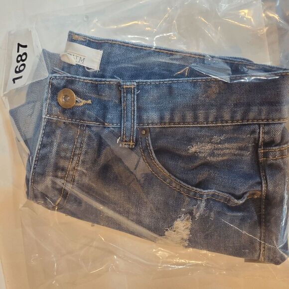 Forever 21 Denim Shorts Womens 27 Blue Distressed Stretch Cuffed - Picture 9 of 9